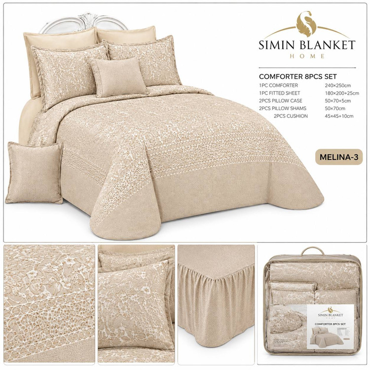 سرویس خواب دو نفره ۸تیکه برند simin blanket